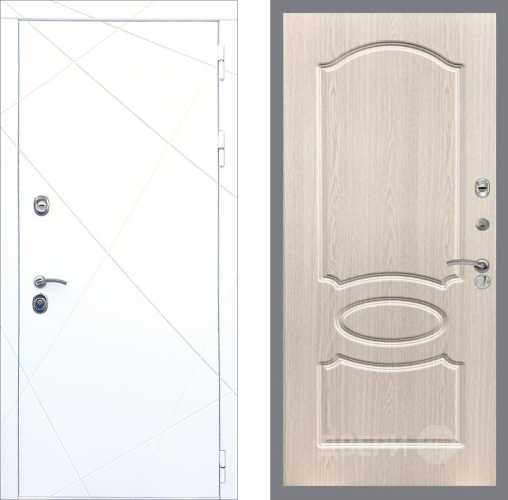 Входная металлическая Дверь Рекс (REX) 13 Силк Сноу FL-128 Беленый дуб в Электростали