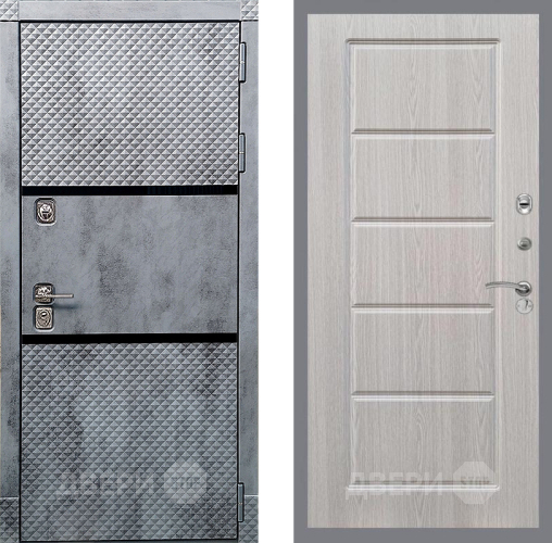 Входная металлическая Дверь Рекс (REX) 15 Бетон Темный FL-39 Беленый дуб в Электростали