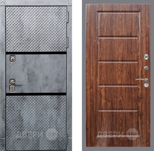 Входная металлическая Дверь Рекс (REX) 15 Бетон Темный FL-39 орех тисненый в Электростали