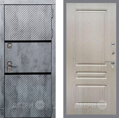 Входная металлическая Дверь Рекс (REX) 15 Бетон Темный FL-243 Беленый дуб в Электростали