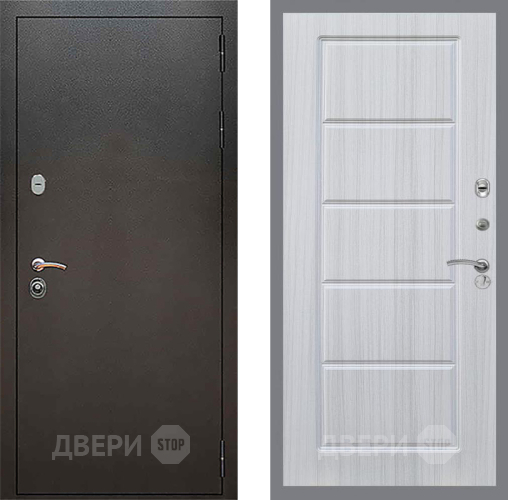 Входная металлическая Дверь Рекс (REX) 5 Серебро Антик FL-39 Сандал белый в Электростали