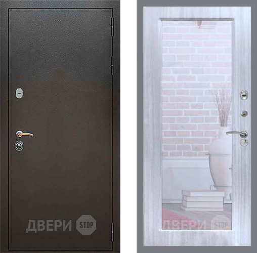 Входная металлическая Дверь Рекс (REX) 5 Серебро Антик Зеркало Пастораль Сандал белый в Электростали