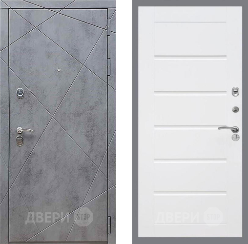 Входная металлическая Дверь Рекс (REX) 13 Бетон Темный Сити Белый ясень в Электростали