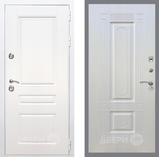 Входная металлическая Дверь Рекс (REX) Премиум-н Силк Сноу FL-2 Лиственница беж в Электростали