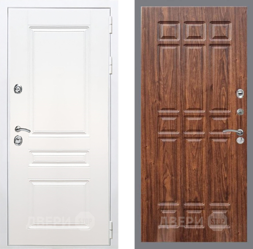 Входная металлическая Дверь Рекс (REX) Премиум-н Силк Сноу FL-33 орех тисненый в Электростали