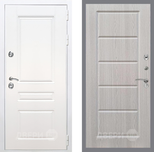 Входная металлическая Дверь Рекс (REX) Премиум-н Силк Сноу FL-39 Беленый дуб в Электростали