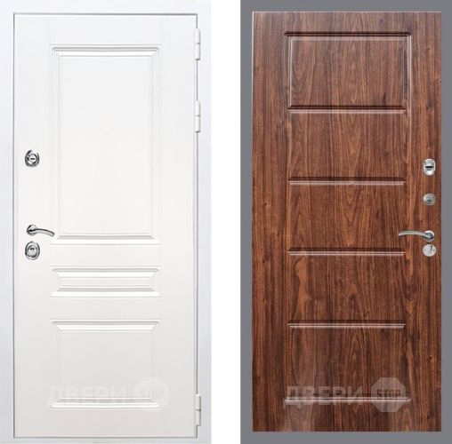 Входная металлическая Дверь Рекс (REX) Премиум-н Силк Сноу FL-39 орех тисненый в Электростали