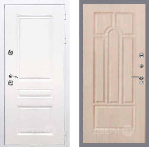 Входная металлическая Дверь Рекс (REX) Премиум-н Силк Сноу FL-58 Беленый дуб в Электростали