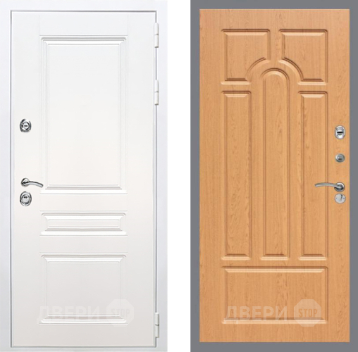 Входная металлическая Дверь Рекс (REX) Премиум-н Силк Сноу FL-58 Дуб в Электростали