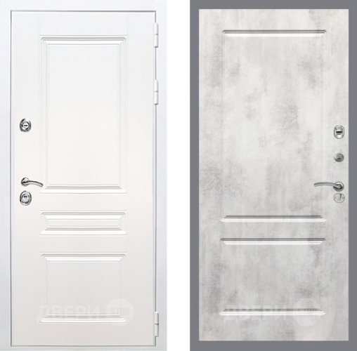 Входная металлическая Дверь Рекс (REX) Премиум-н Силк Сноу FL-117 Бетон светлый в Электростали