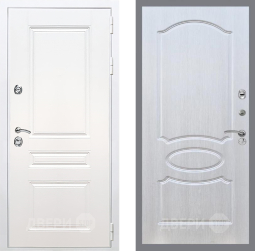 Входная металлическая Дверь Рекс (REX) Премиум-н Силк Сноу FL-128 Лиственница беж в Электростали