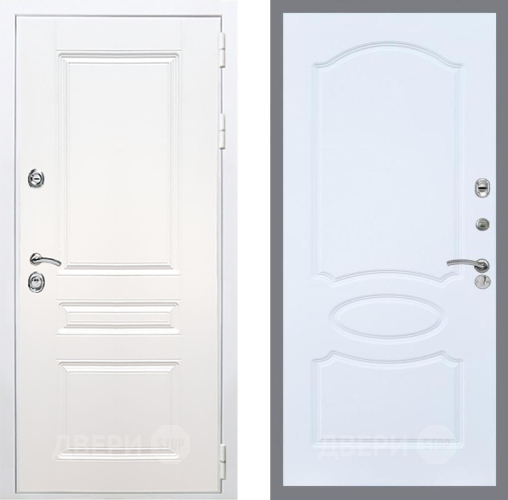 Входная металлическая Дверь Рекс (REX) Премиум-н Силк Сноу FL-128 Силк Сноу в Электростали