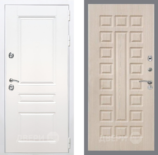 Входная металлическая Дверь Рекс (REX) Премиум-н Силк Сноу FL-183 Беленый дуб в Электростали