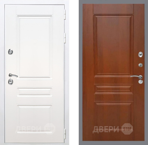 Входная металлическая Дверь Рекс (REX) Премиум-н Силк Сноу FL-243 Итальянский орех в Электростали