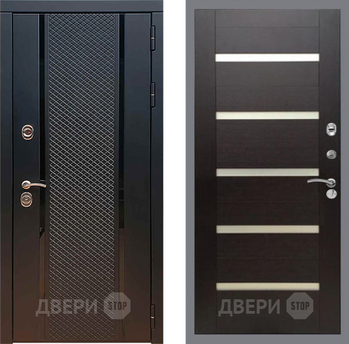 Дверь Рекс (REX) 25 СБ-14 стекло белое венге поперечный в Электростали